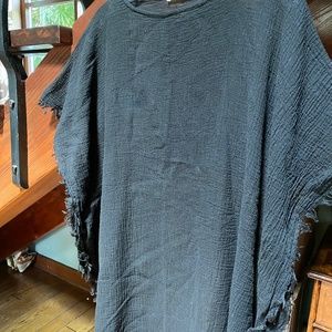 EILEEN FISHER LIGHT COTTON LINEN PONCHO/WRAP